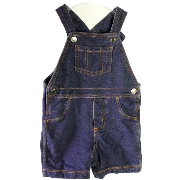 Carter's Toddler Boys Girls 18mo Overall Jean Shorts Jumper Denim Style Soft - Picture 1 of 8